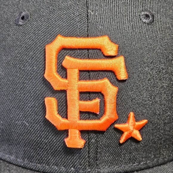 New Era San Francisco Giants 59Fifty Star Fitted Mesh Hat Cap Black Palm Size 7 - Picture 2 of 9